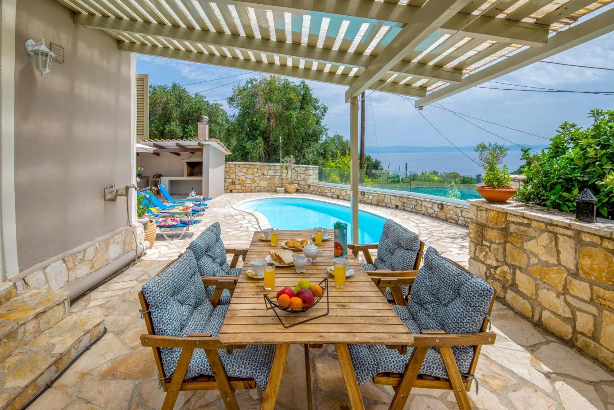 Loggos Seaview Cottage With Private Pool By Konnect Longós Exterior foto