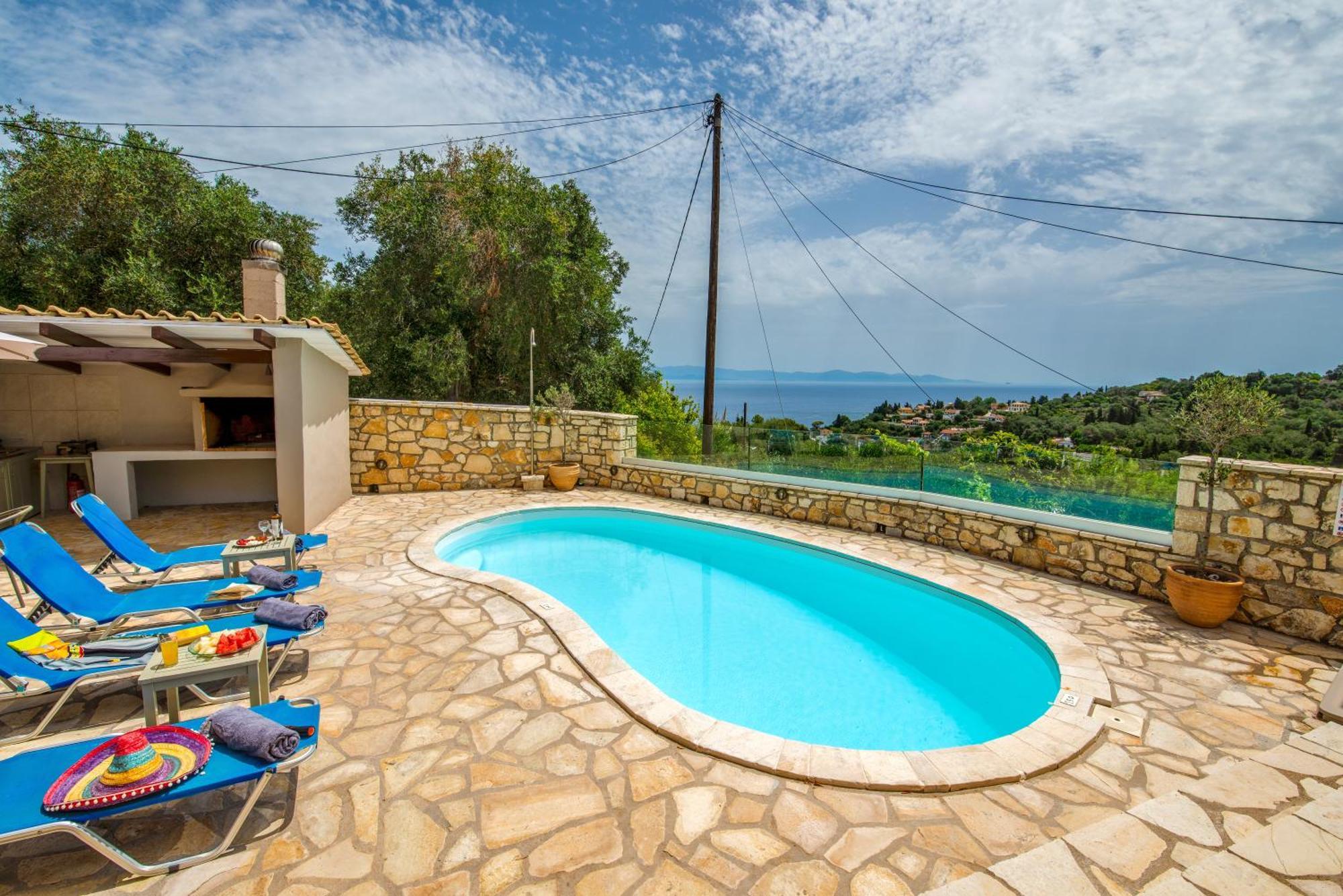 Loggos Seaview Cottage With Private Pool By Konnect Longós Exterior foto