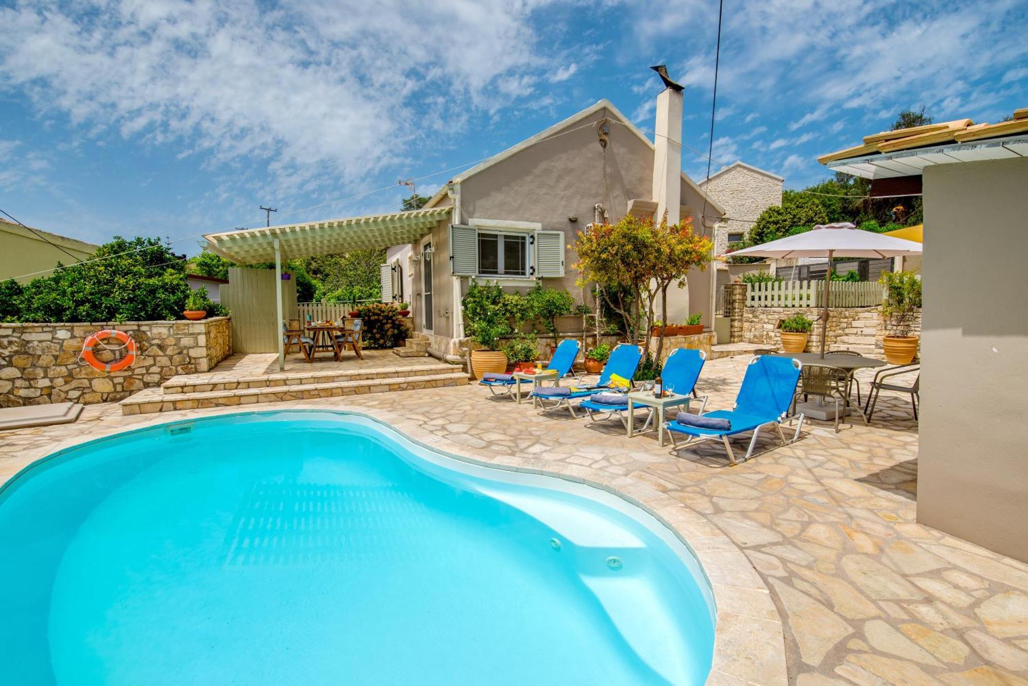 Loggos Seaview Cottage With Private Pool By Konnect Longós Exterior foto
