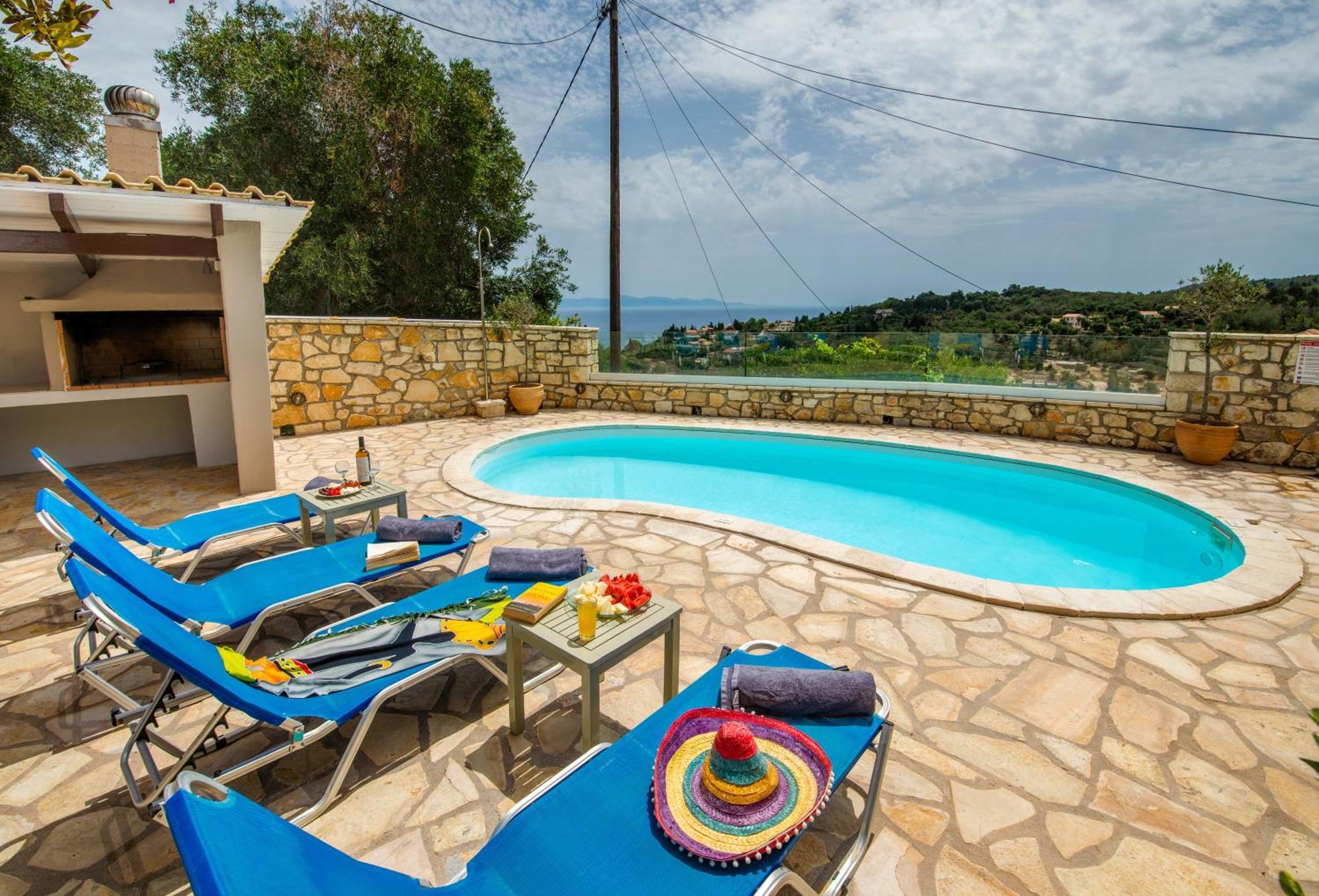 Loggos Seaview Cottage With Private Pool By Konnect Longós Exterior foto