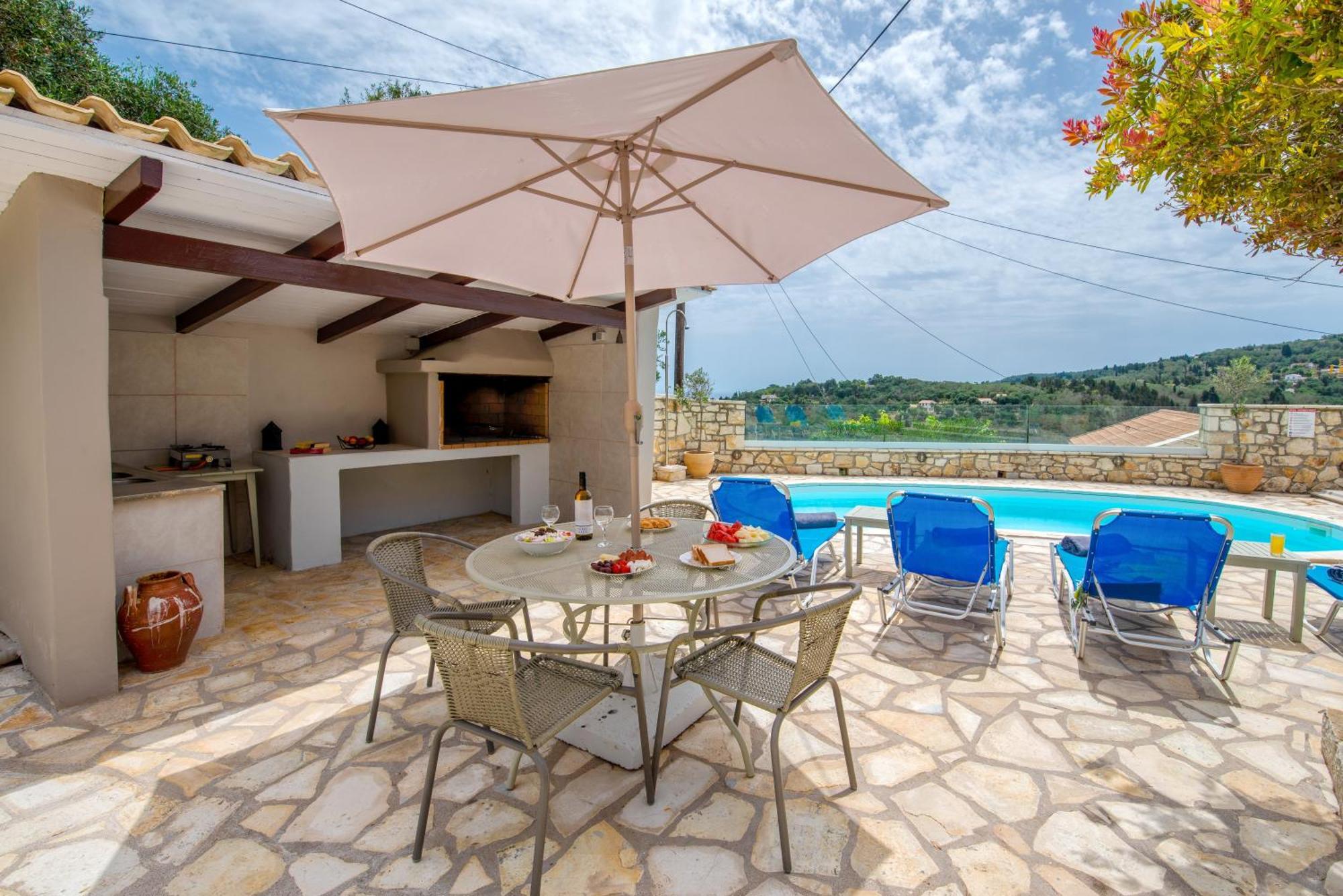 Loggos Seaview Cottage With Private Pool By Konnect Longós Exterior foto